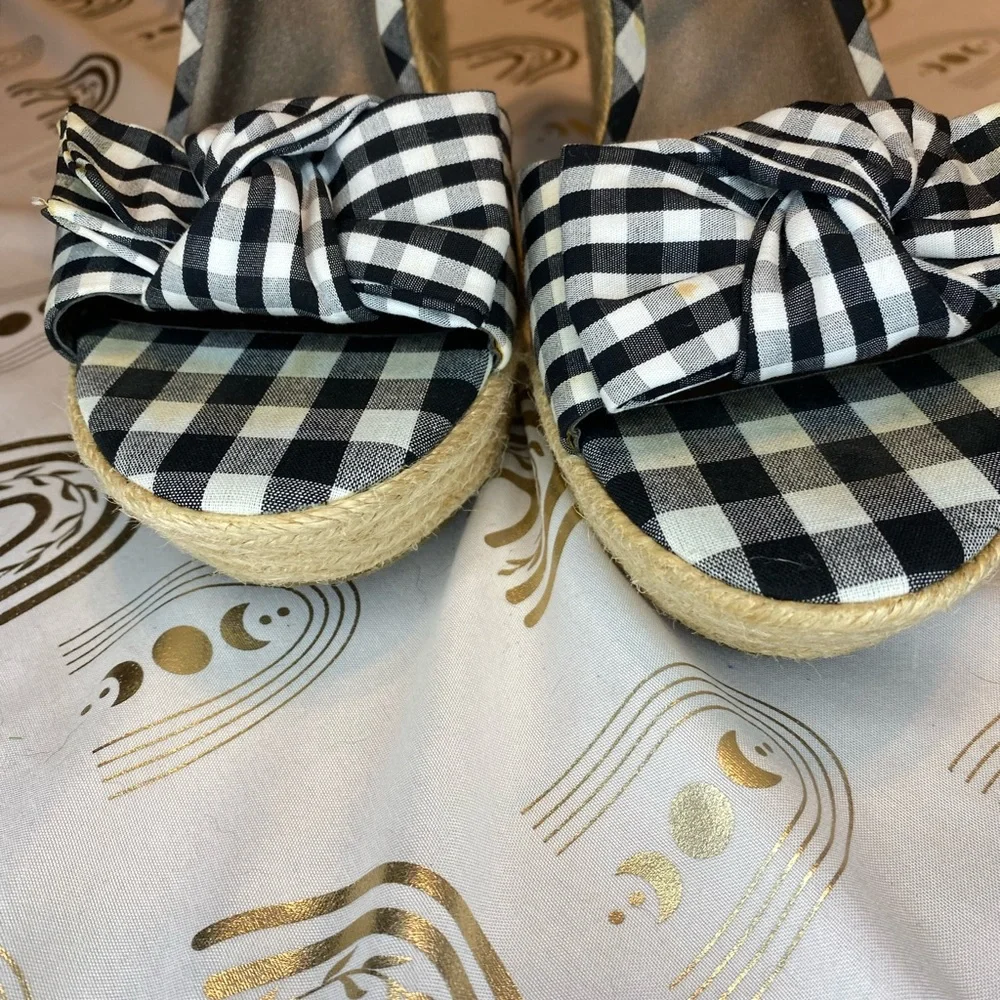 G by Guess Checkered Bow Sandals